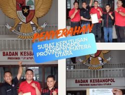 DPD PEMUDA DEMOKRASI INDONESIA SUMATERA UTARA RESMI TERDAFTAR DI KESBANGPOL